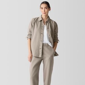 Eileen Fisher Garment-Dyed Utility Organic Cotton Shirt Jacket Reed Size L 2024
